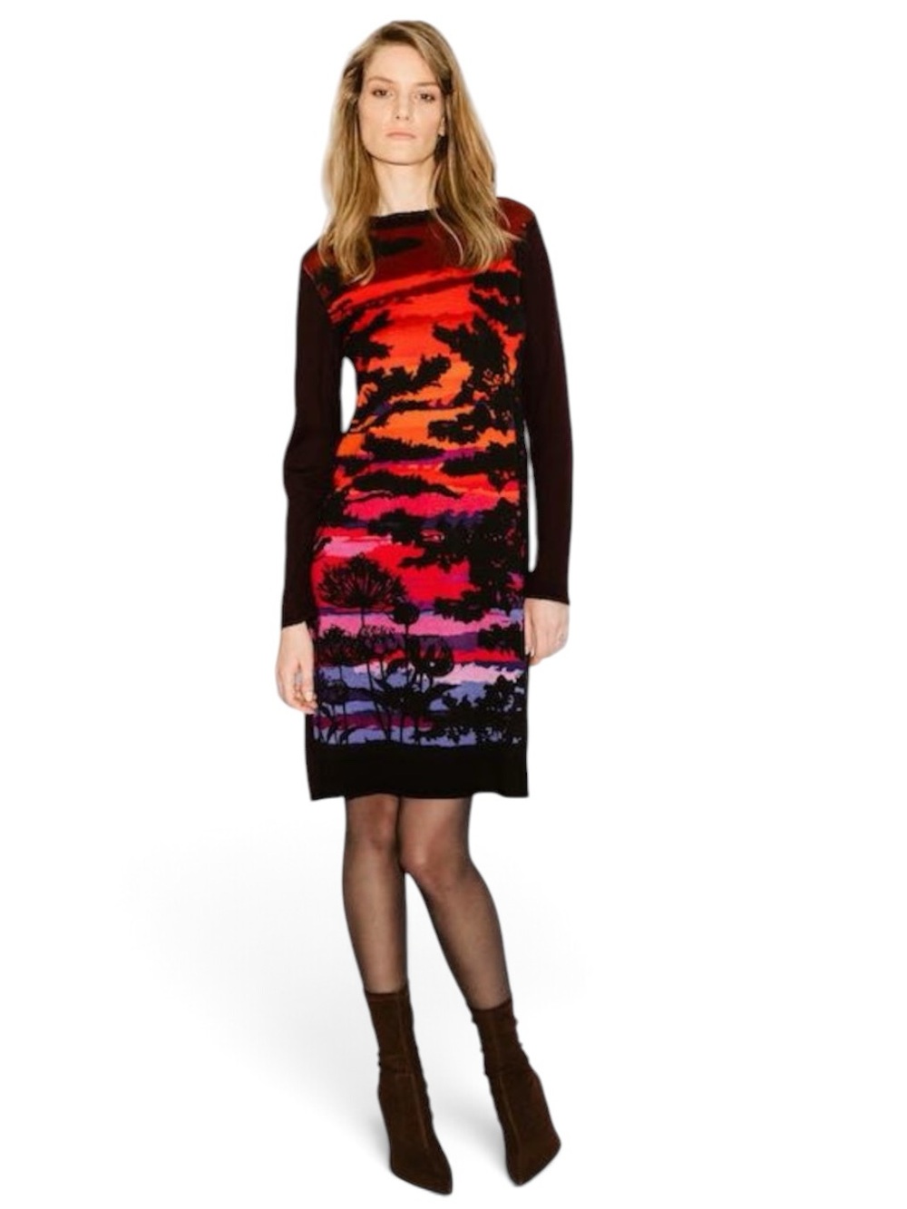 IVKO Wool Sunset Sunrise Motive Dress size S